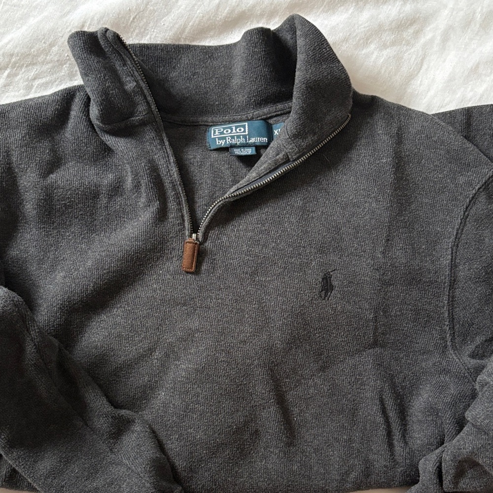 Polo by Ralph Lauren Charcoal Zip-Up Sweater